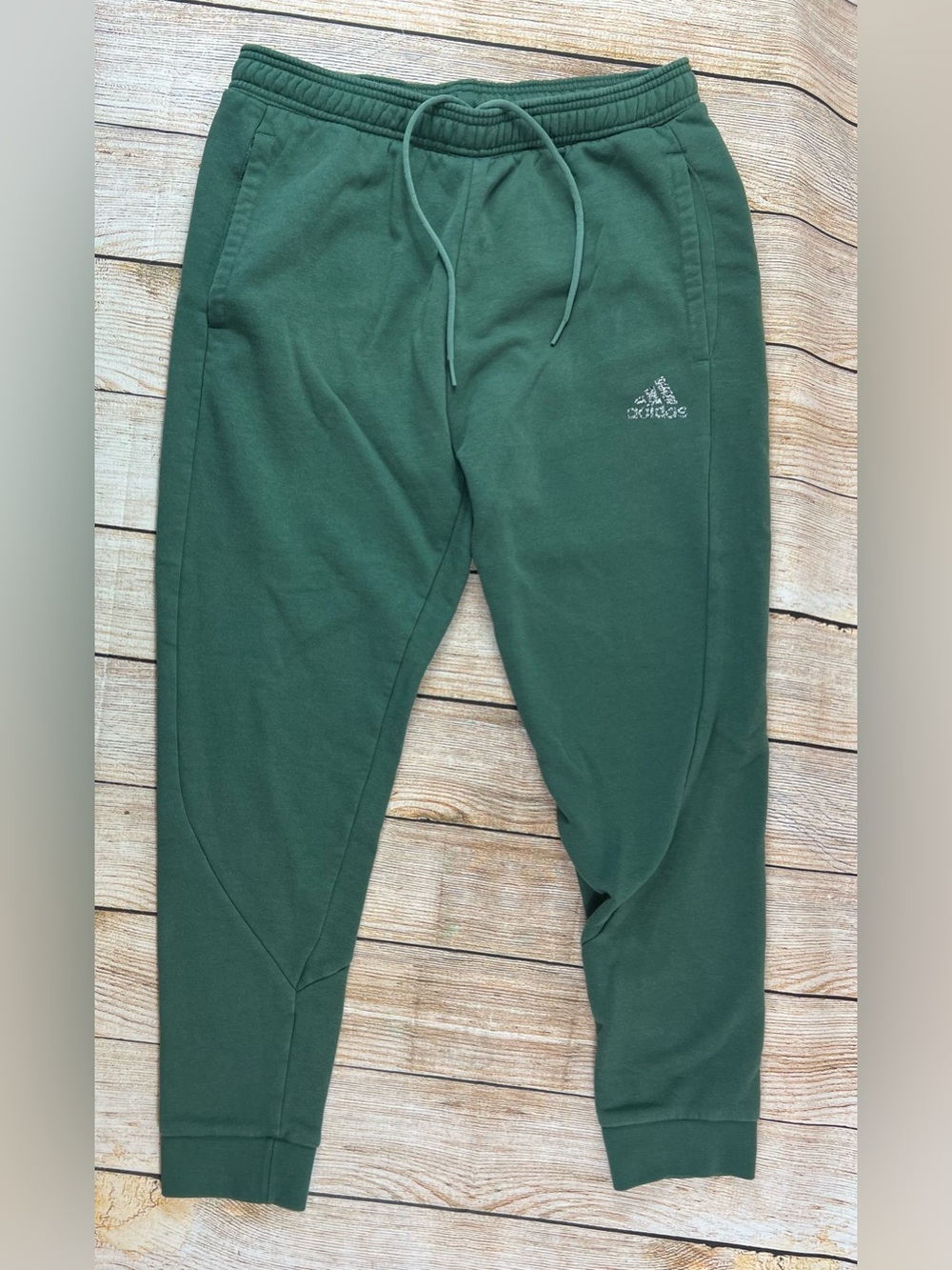 Mens Adidas Stadium Fleece Badge Of Sport Cuffed Pants Green Size Large HM7892